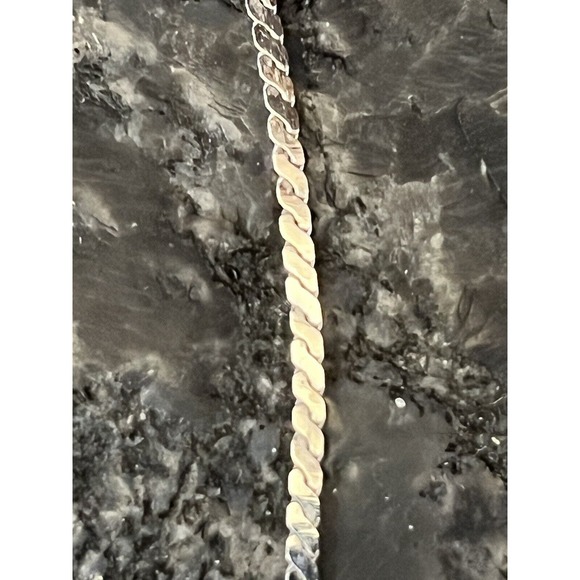 925 Sterling Silver Snake Chain Necklace w/Cut Out Heart Charm Japan - Picture 8 of 8